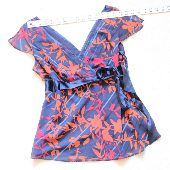 Kenneth Cole Empire Waist Flowy Ribbon Blouse - Picture 5 of 7